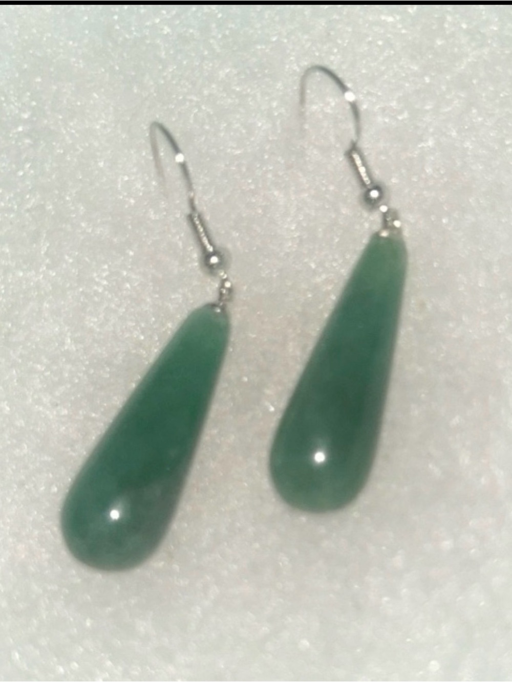 Boho hippie Amazing Natural Jade handmade sterling silver earring - Picture 5 of 8